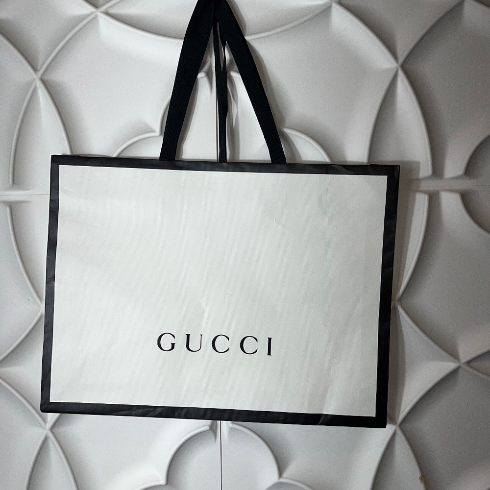 Gucci large black white shopping bag